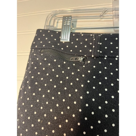 Banana Republic Women Mid-Rise Slim Ankle Pants 2 Black w/Polka Dots Preppy Cute - Picture 3 of 10